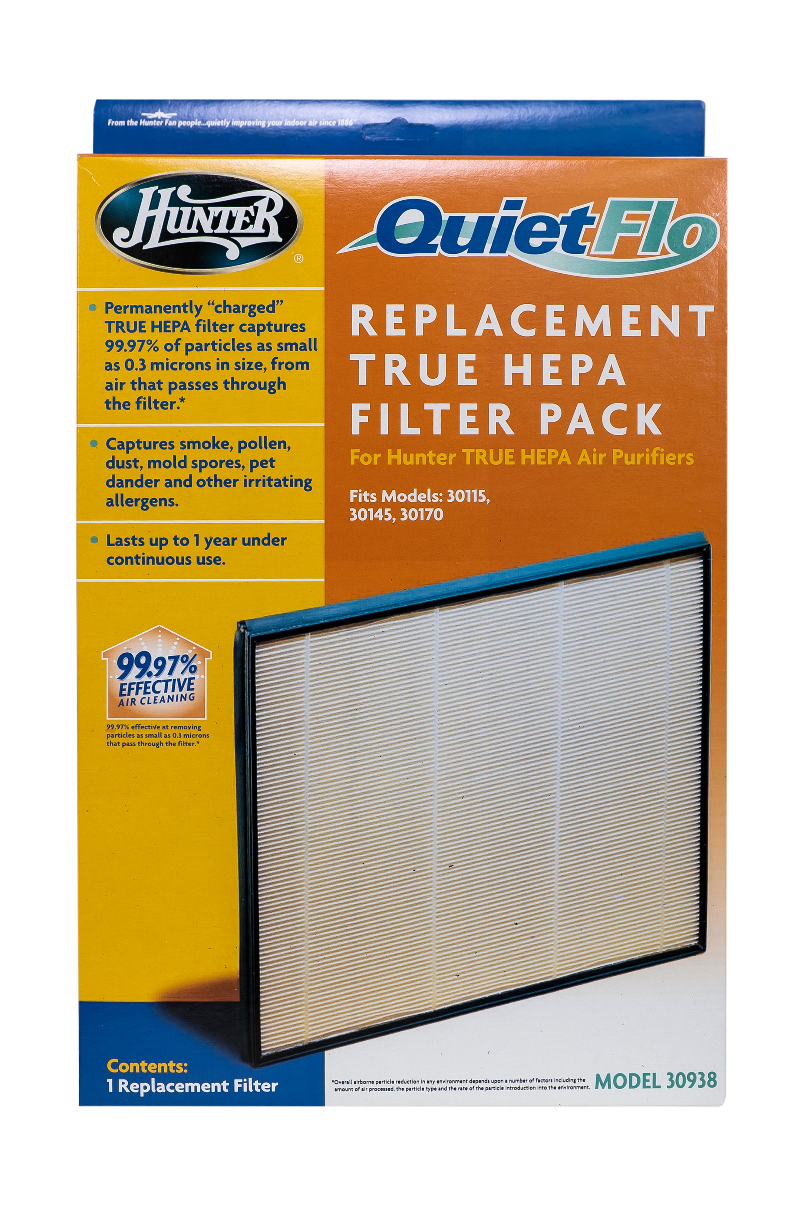 Hunter True HEPA QuietFlo Replacement Filter 30938