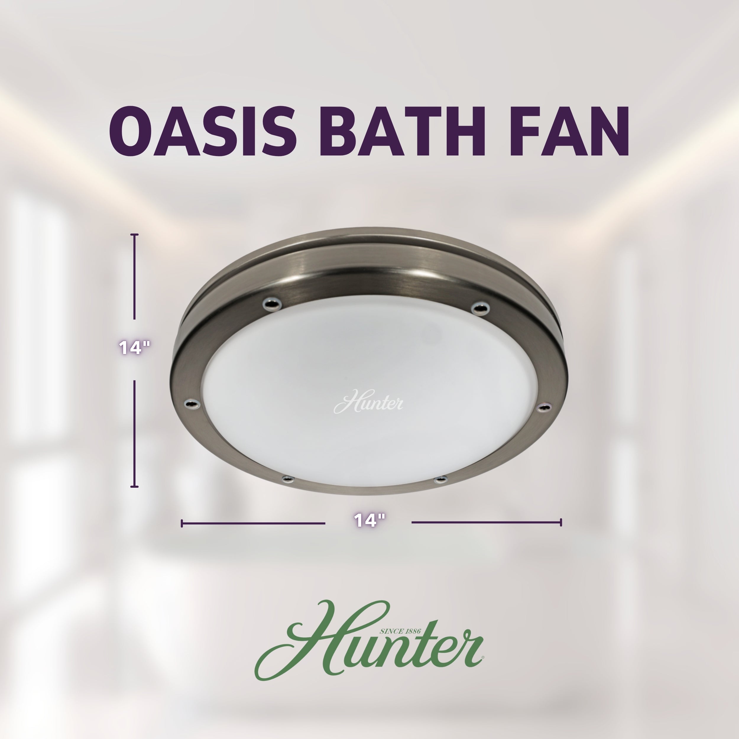 Hunter Oasis Bathroom Ventilation Fan with Light