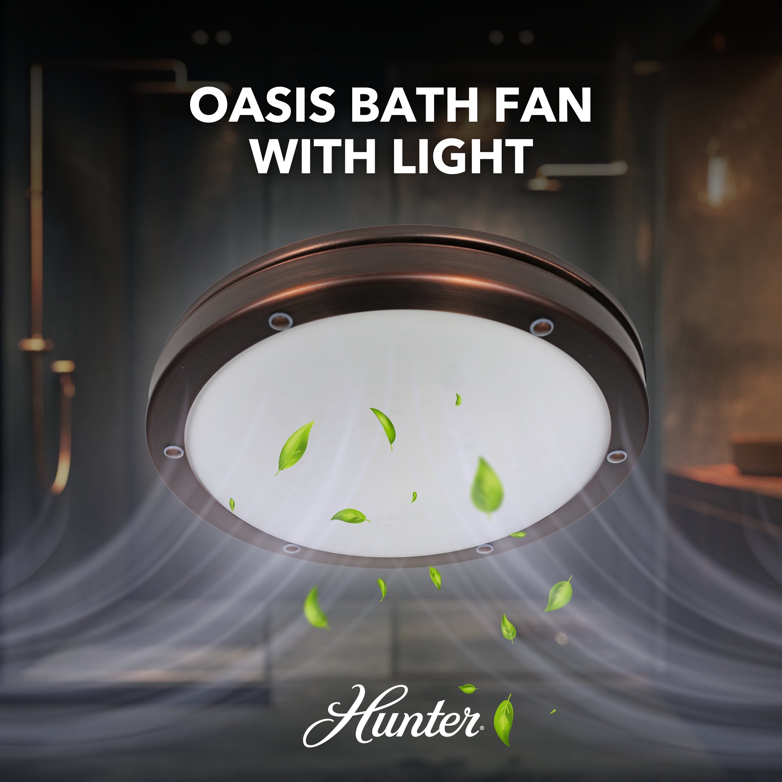 Hunter Oasis Bathroom Ventilation Fan with Light