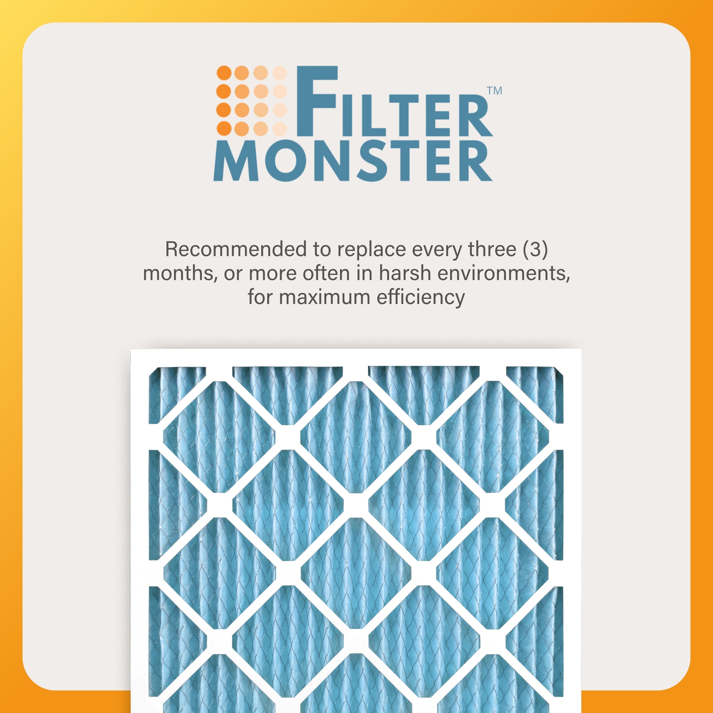 Filter-Monster 1" Pleated HVAC Air Conditioner Furnace Replacement Air Filter MERV 11 / MERV 13 Options, 4 Pack