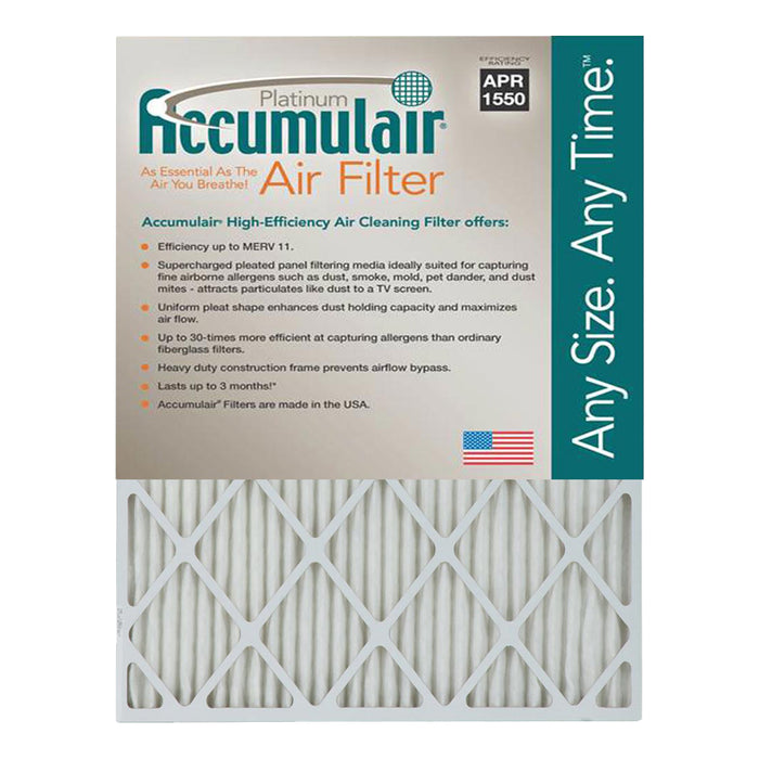 Accumulair MERV 11 Platinum 1-Inch HVAC Furnace Filter, 4 Pack