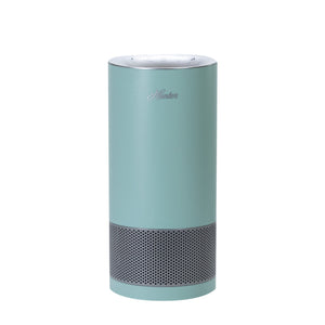 Hunter HP450UV True HEPA Cylindrical Tower Air Purifier with UVC Light Technology, Aqua and Silver, Front