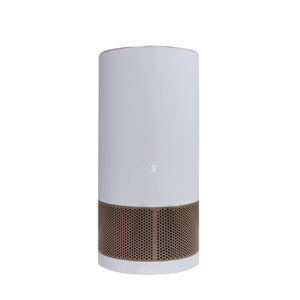 Hunter HP450UV True HEPA Cylindrical Tower Air Purifier with UVC Light Technology, White and Rose Gold, Back