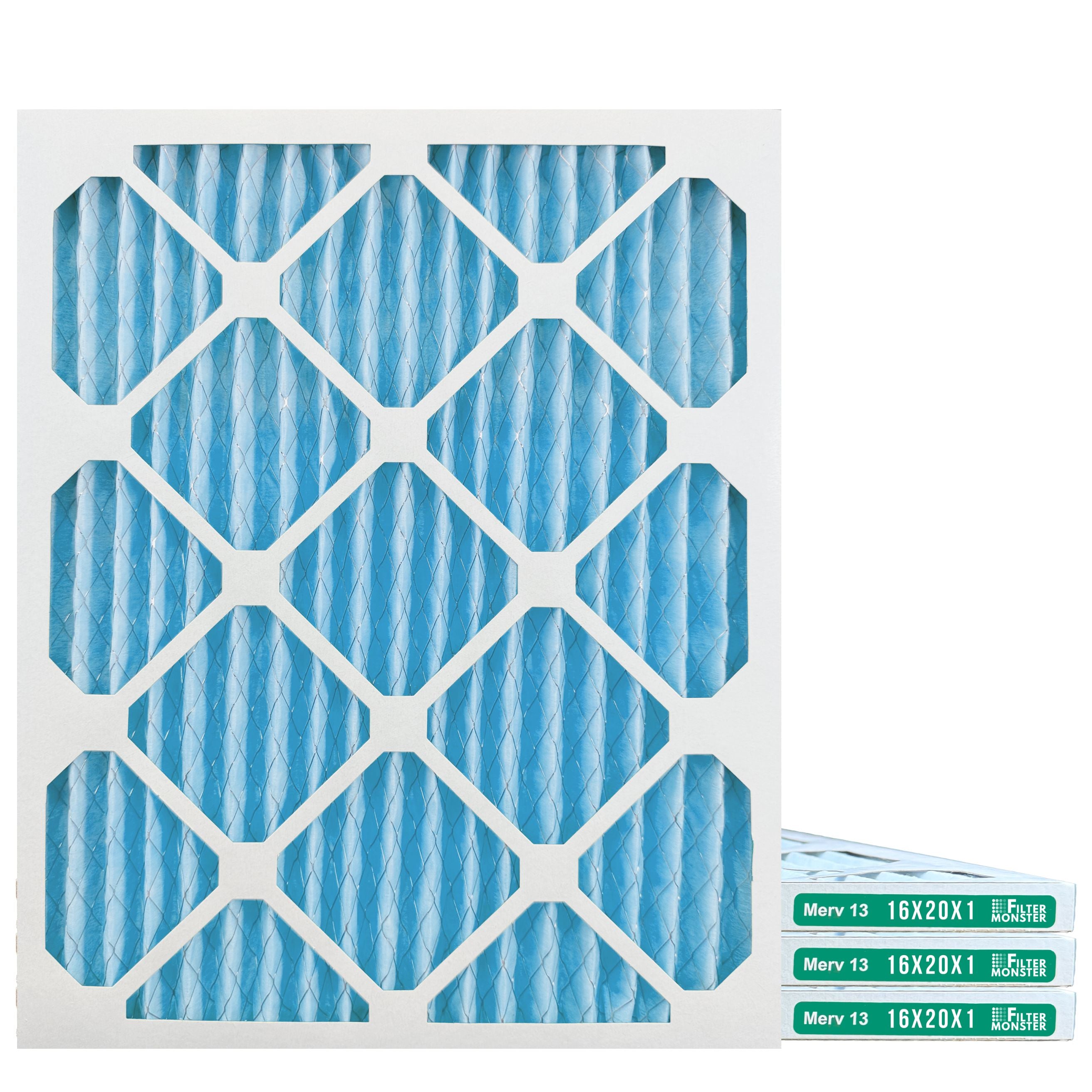 Filter-Monster 1" Pleated HVAC Air Conditioner Furnace Replacement Air Filter MERV 11 / MERV 13 Options, 4 Pack