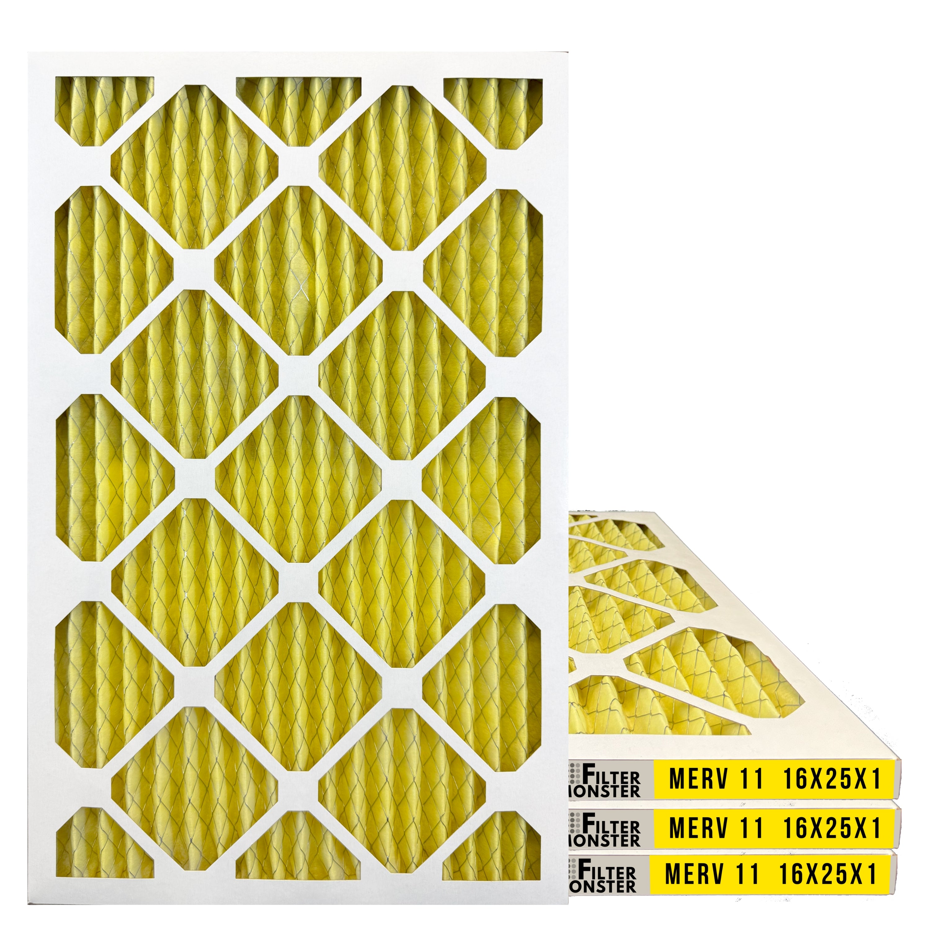 Filter-Monster 1" Pleated HVAC Air Conditioner Furnace Replacement Air Filter MERV 11 / MERV 13 Options, 4 Pack