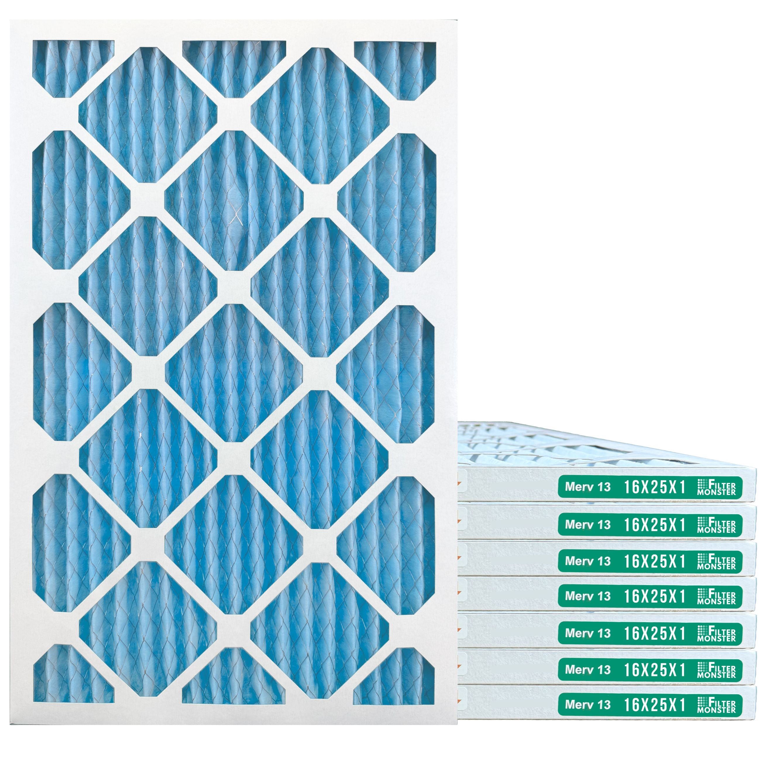 Filter-Monster 1" Pleated HVAC Air Conditioner Furnace Replacement Air Filter MERV 11 / MERV 13 Options, 4 Pack