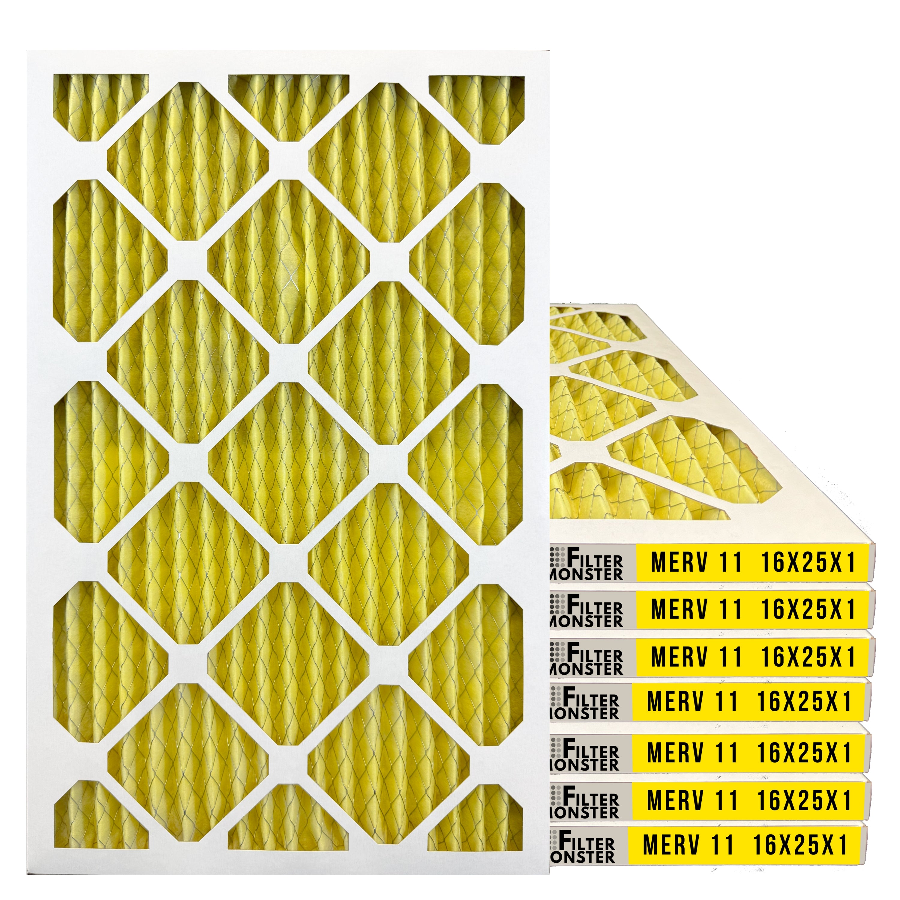 Filter-Monster 1" Pleated HVAC Air Conditioner Furnace Replacement Air Filter MERV 11 / MERV 13 Options, 4 Pack