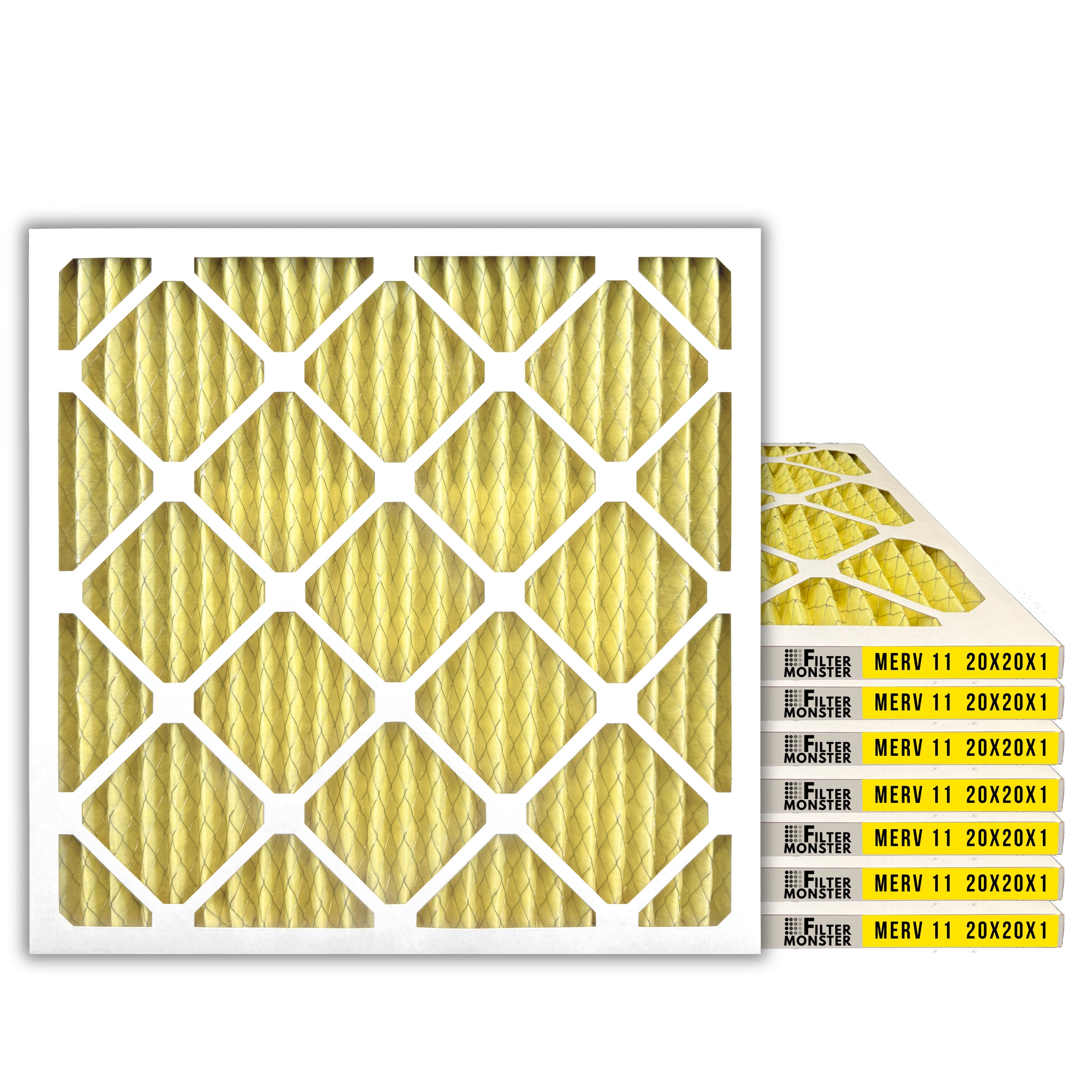 Filter-Monster 1" Pleated HVAC Air Conditioner Furnace Replacement Air Filter MERV 11 / MERV 13 Options, 4 Pack