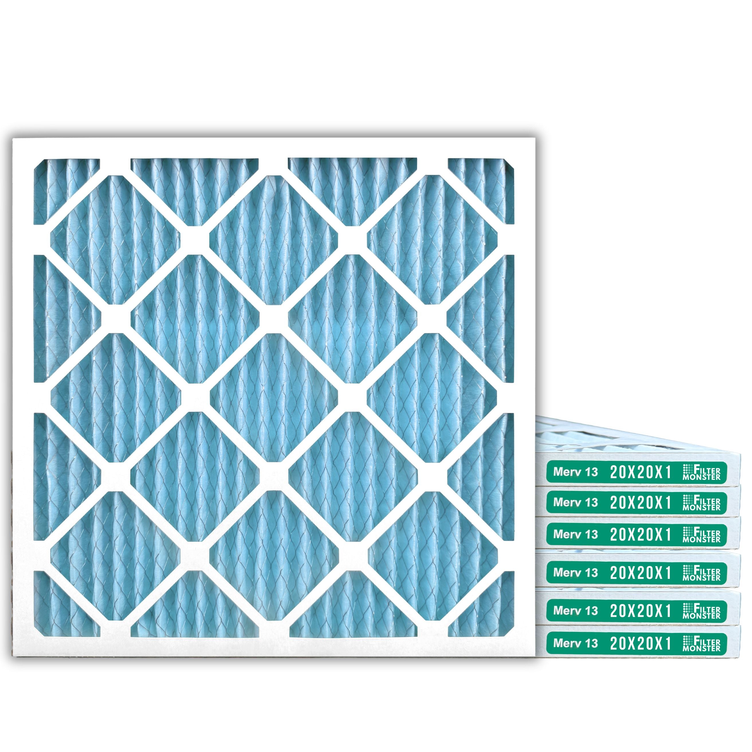 Filter-Monster 1" Pleated HVAC Air Conditioner Furnace Replacement Air Filter MERV 11 / MERV 13 Options, 4 Pack