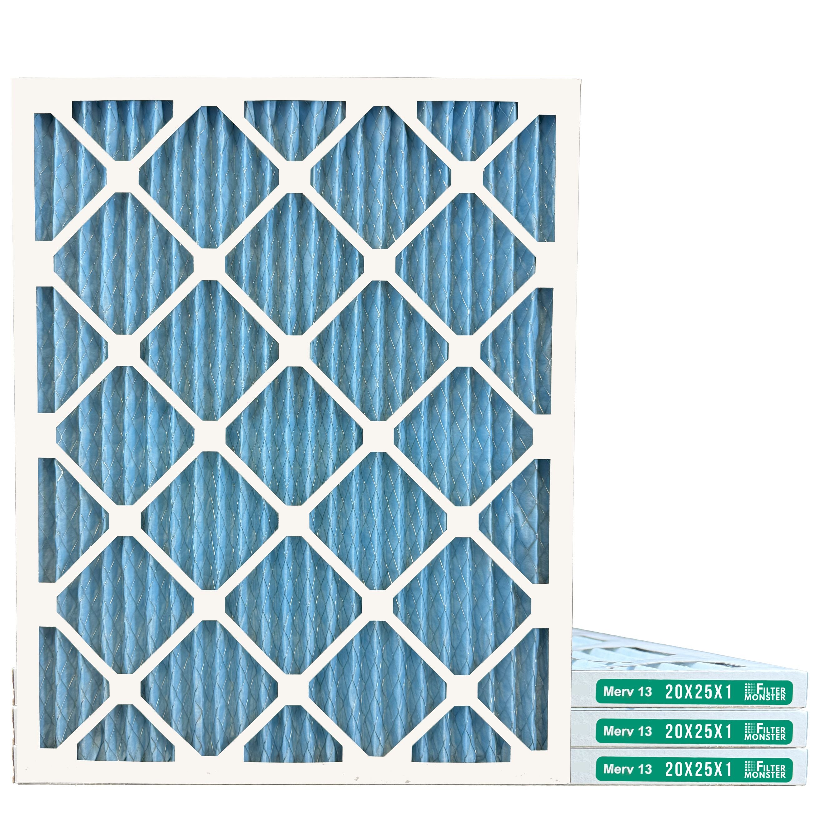 Filter-Monster 1" Pleated HVAC Air Conditioner Furnace Replacement Air Filter MERV 11 / MERV 13 Options, 4 Pack