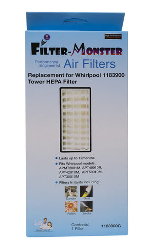 Filter-Monster True HEPA Replacement for Whirlpool 1183900 Filter