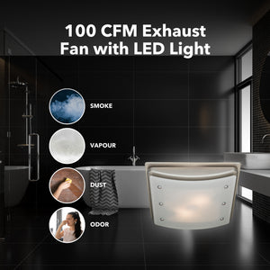 Hunter Ellipse 100 CFM Ceiling Exhaust Bath Fan with Light and Night Light