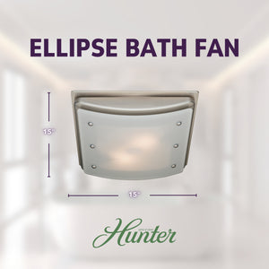 Hunter Ellipse 100 CFM Ceiling Exhaust Bath Fan with Light and Night Light