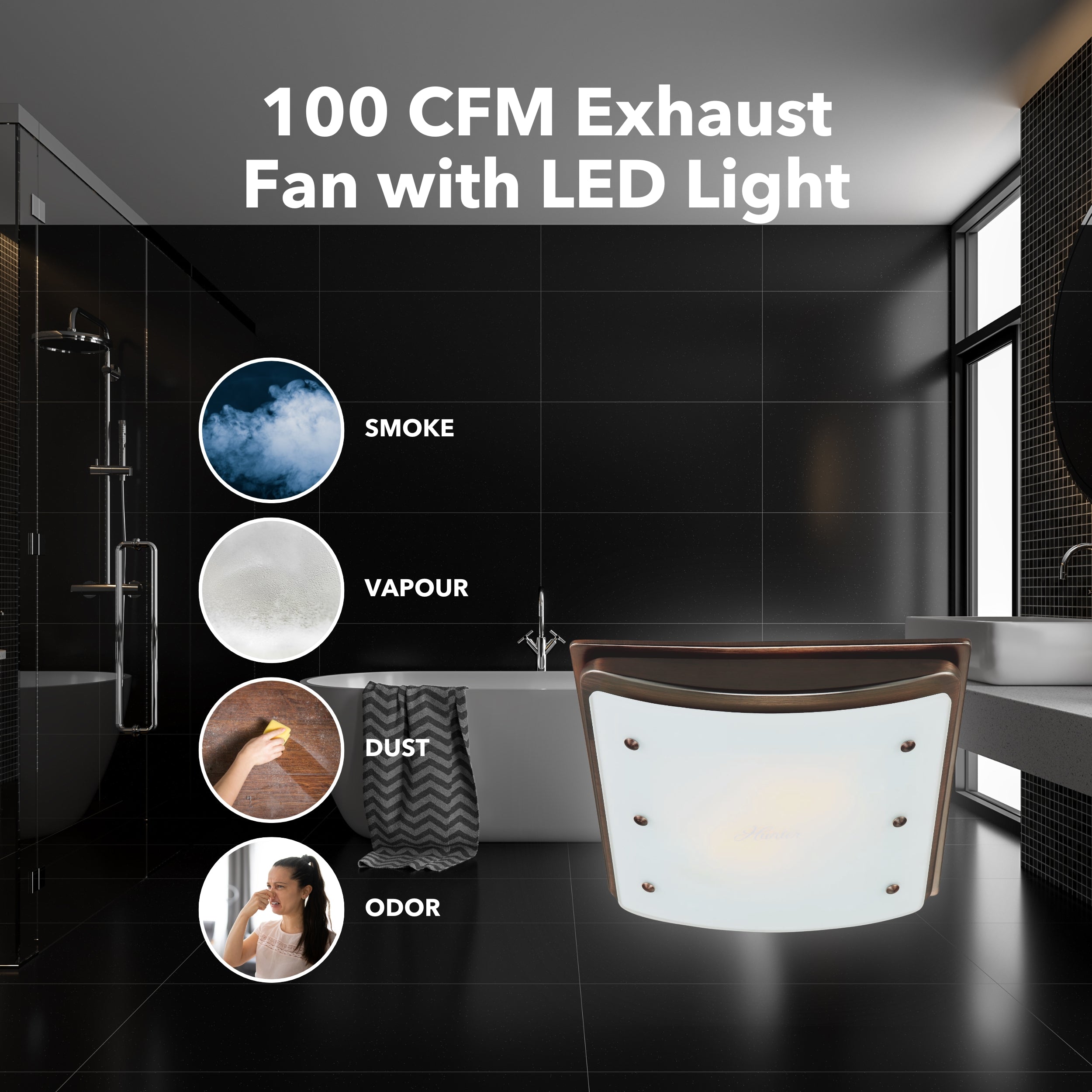 Hunter Ellipse Bathroom Ventilation Fan with Light