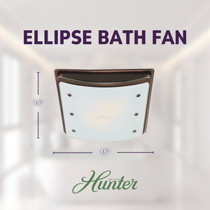 Hunter Ellipse 100 CFM Ceiling Exhaust Bath Fan with Light and Night Light