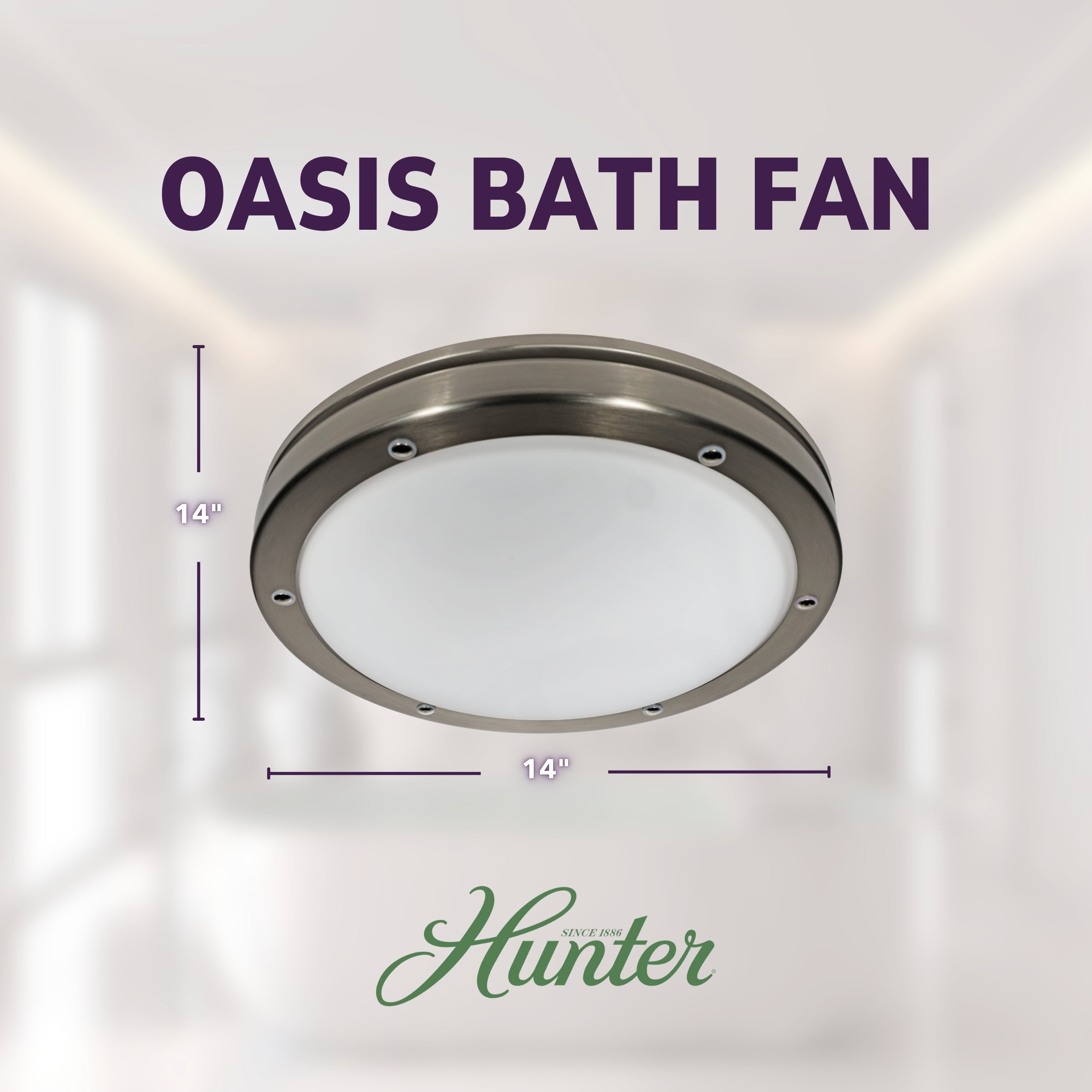 Hunter Oasis Bathroom Ventilation Fan with Light