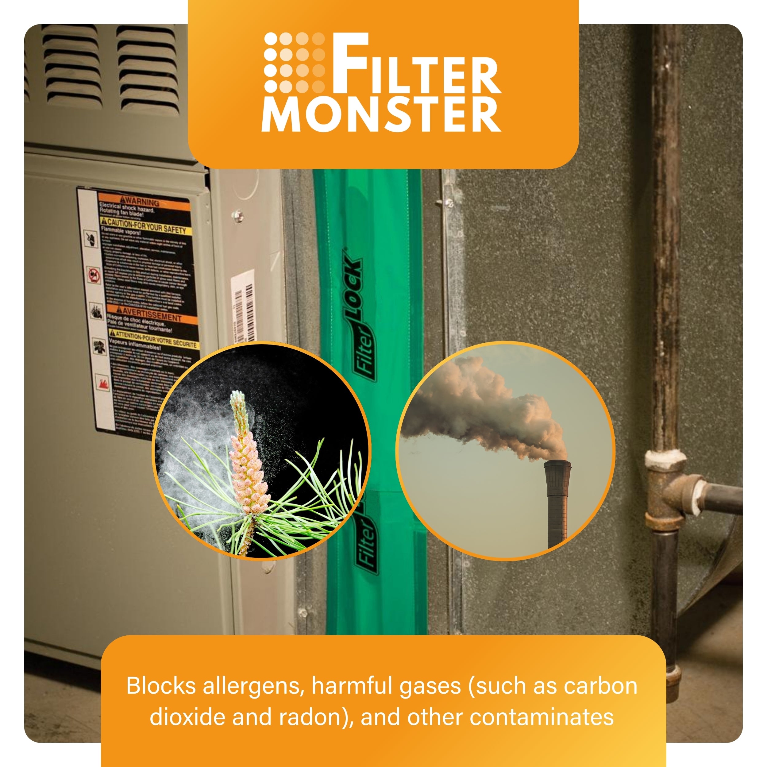 AllergyZone By Filter Monster FilterLock Furnace Filter Slot Seal, 2 Pack AZ-FL