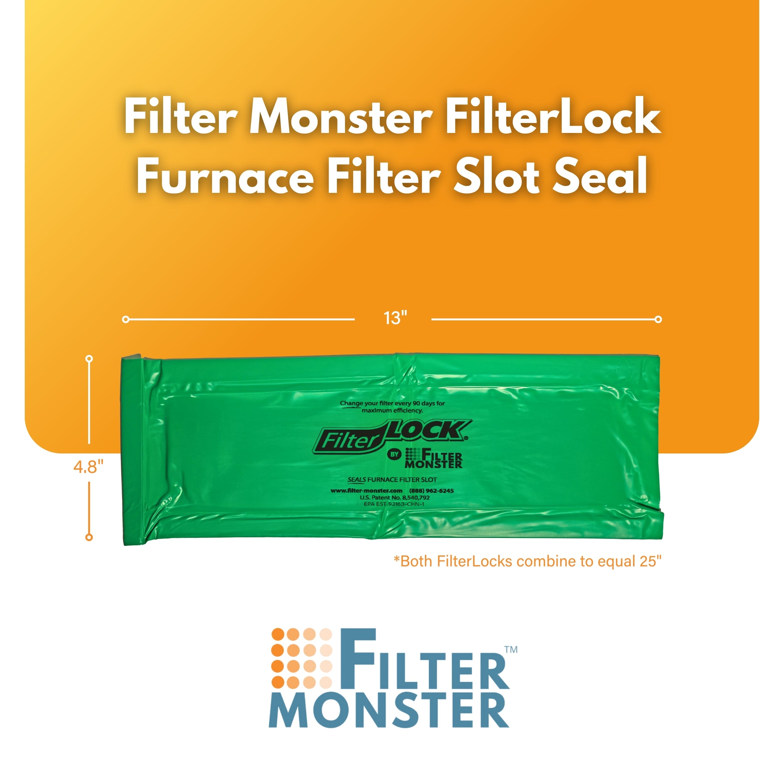 AllergyZone By Filter Monster FilterLock Furnace Filter Slot Seal, 2 Pack AZ-FL
