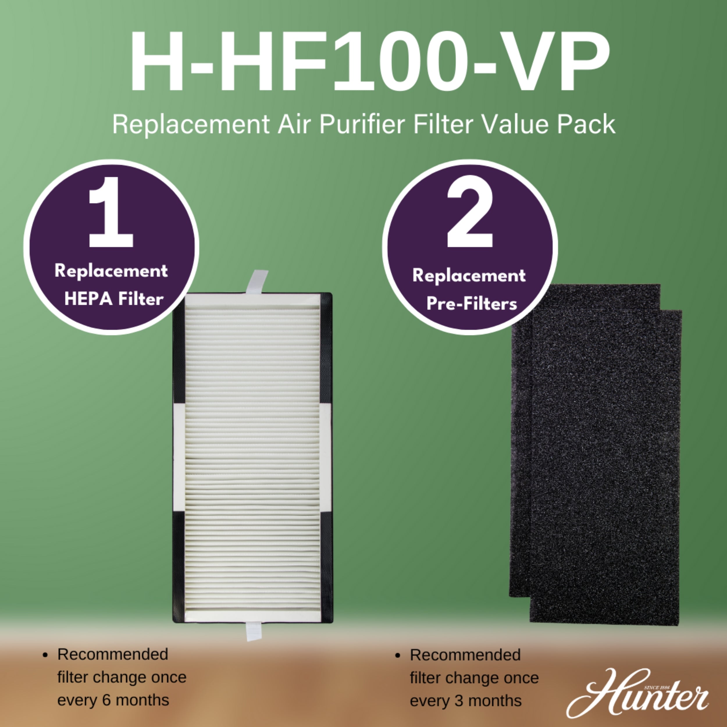 Hunter Replacement Filter Value Pack for HP100 Series Air Purifiers H-HF100-VP