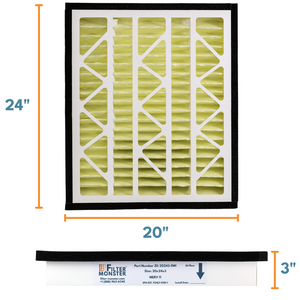 Filter Monster Replacement for Zephyr VGF Series 20x24x3 Whole Home Return Air Grille Filter, 2-Filter Replacement Bundle