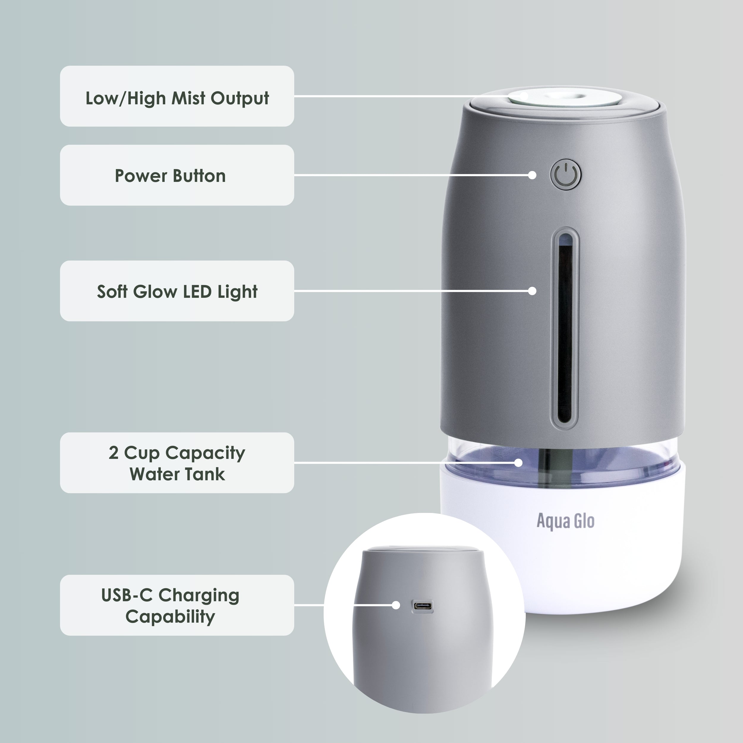 Aqua Glo Portable Cool Mist Facial Humidifier AG260HUM