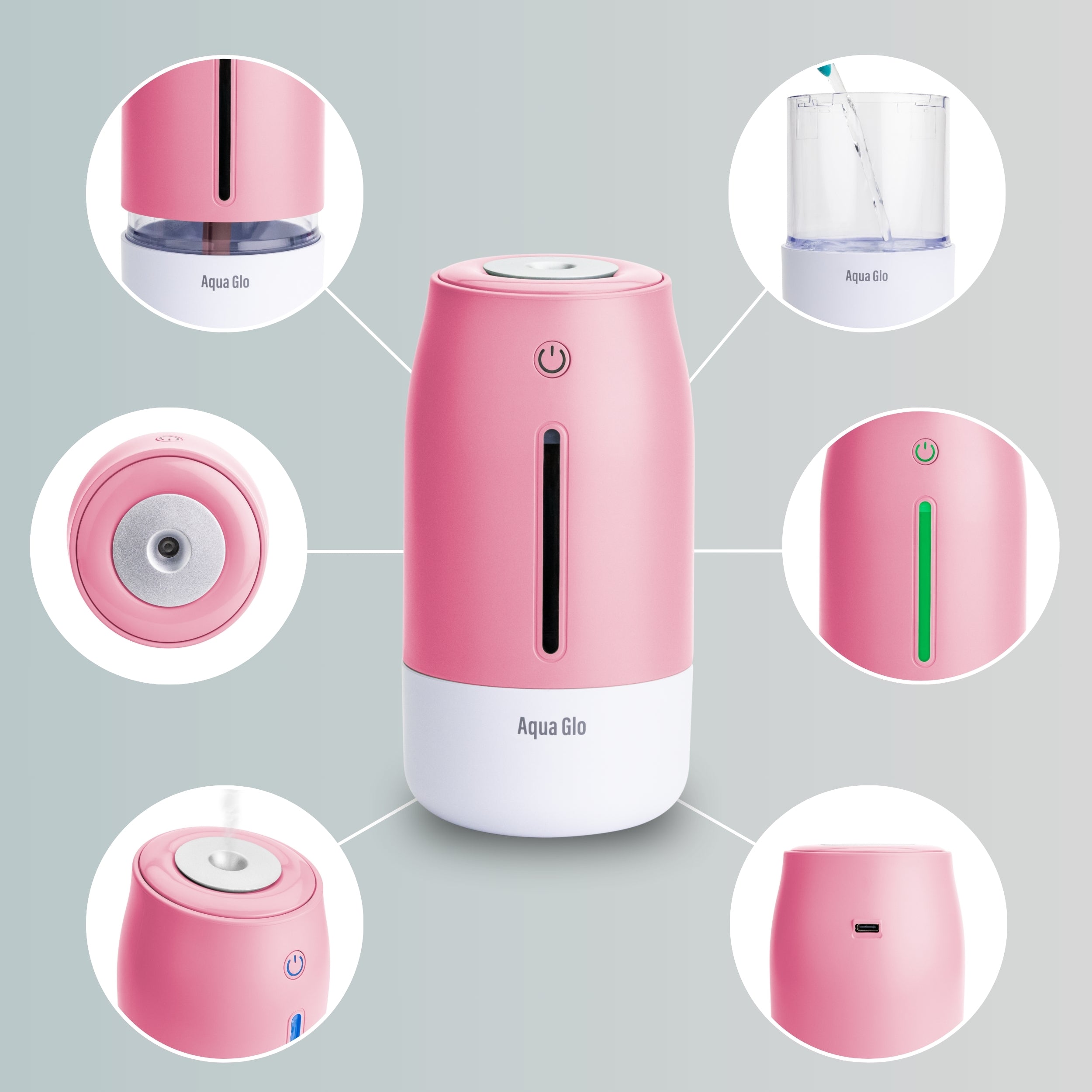 Aqua Glo Portable Cool Mist Facial Humidifier AG260HUM