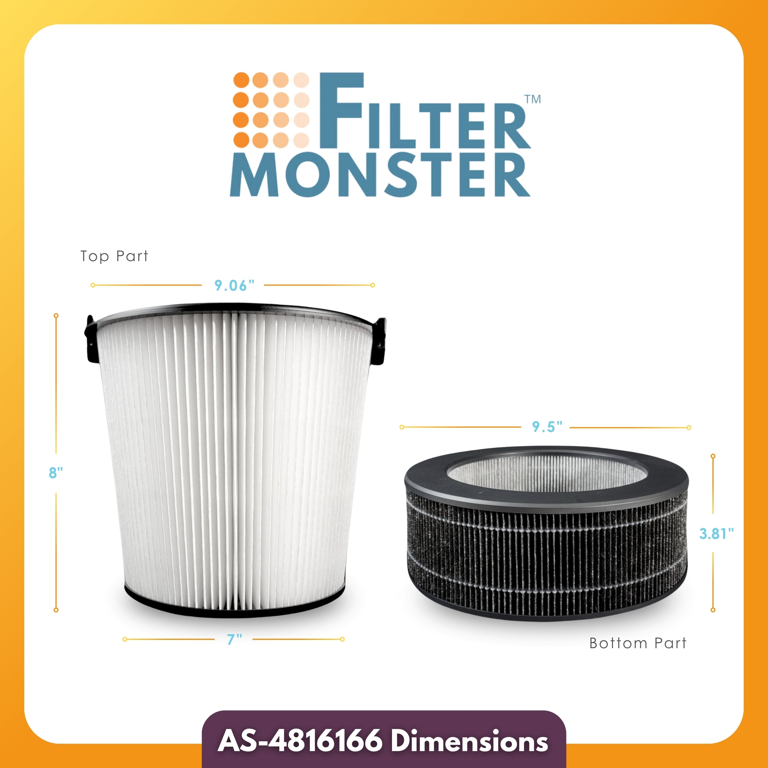 Filter-Monster Replacement H13 HEPA + Pre-Filter Kit Compatible With Aeris Aair Lite Air Purifier