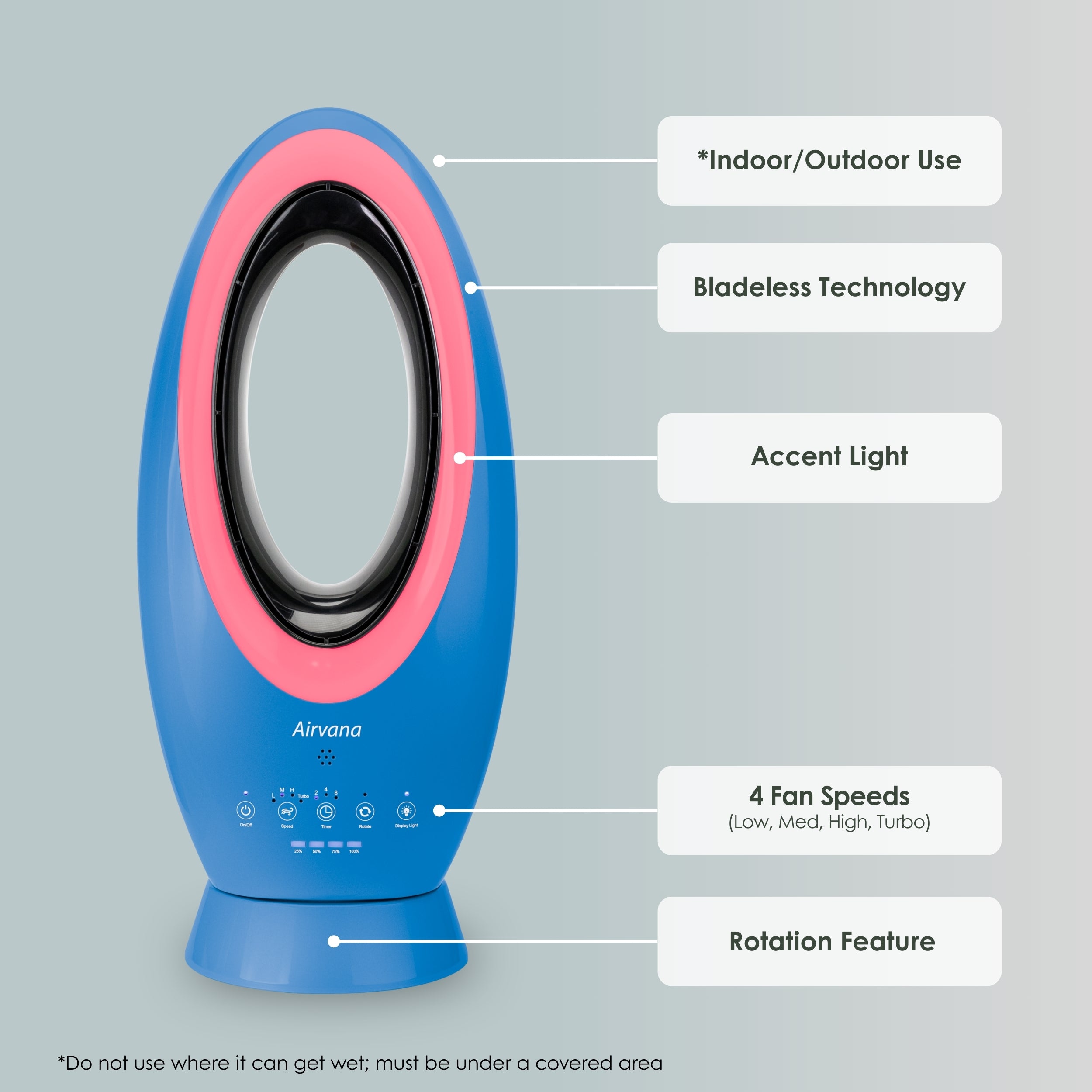 Airvana Bladeless Rechargeable Indoor/Outdoor Fan AV1880FAN
