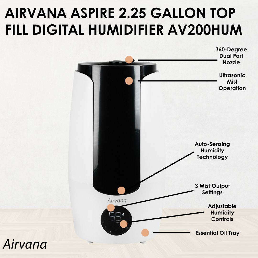 Airvana Aspire 2.25 Gallon Top Fill Digital Humidifier AV200HUM