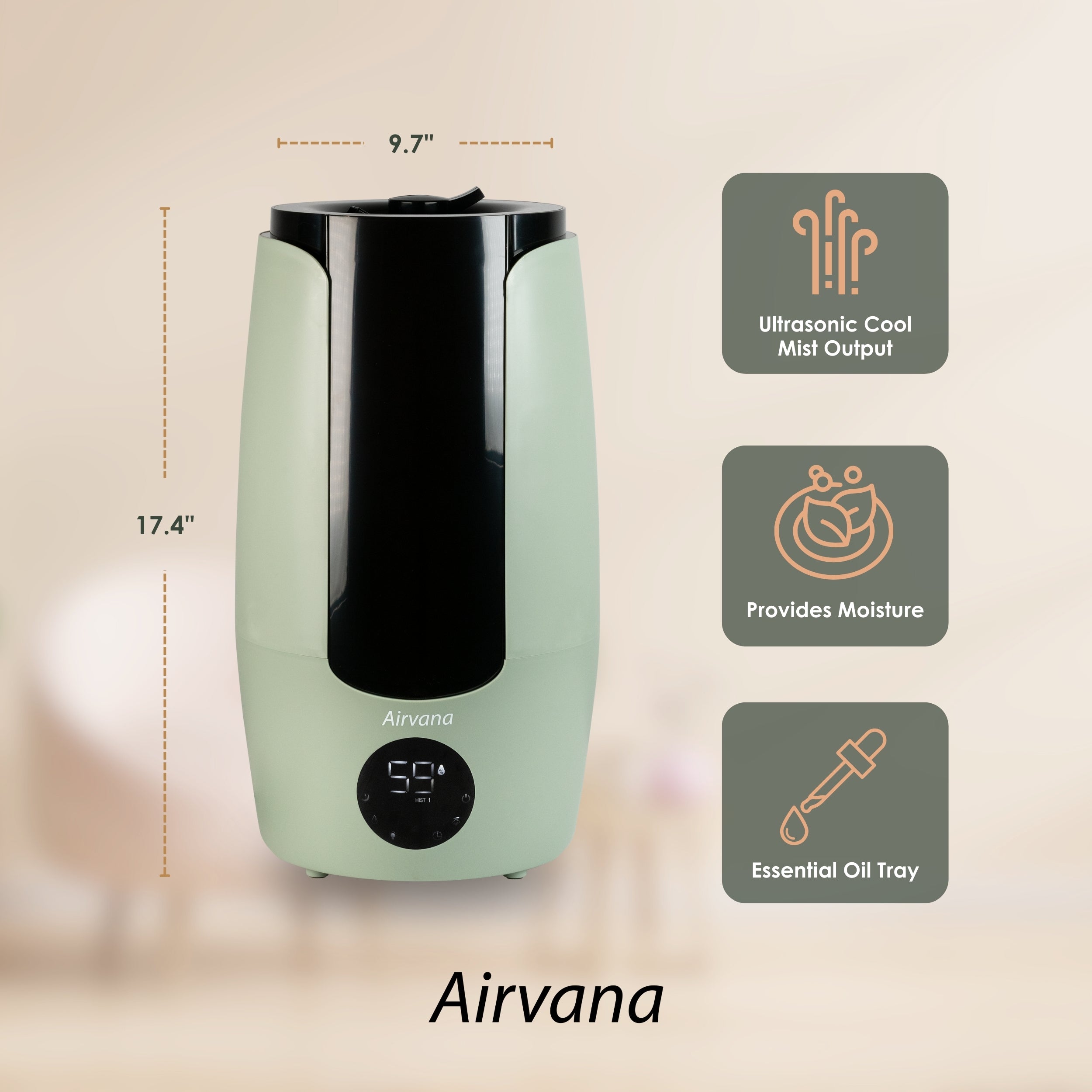 Airvana Aspire 2.25 Gallon Top Fill Digital Humidifier AV200HUM