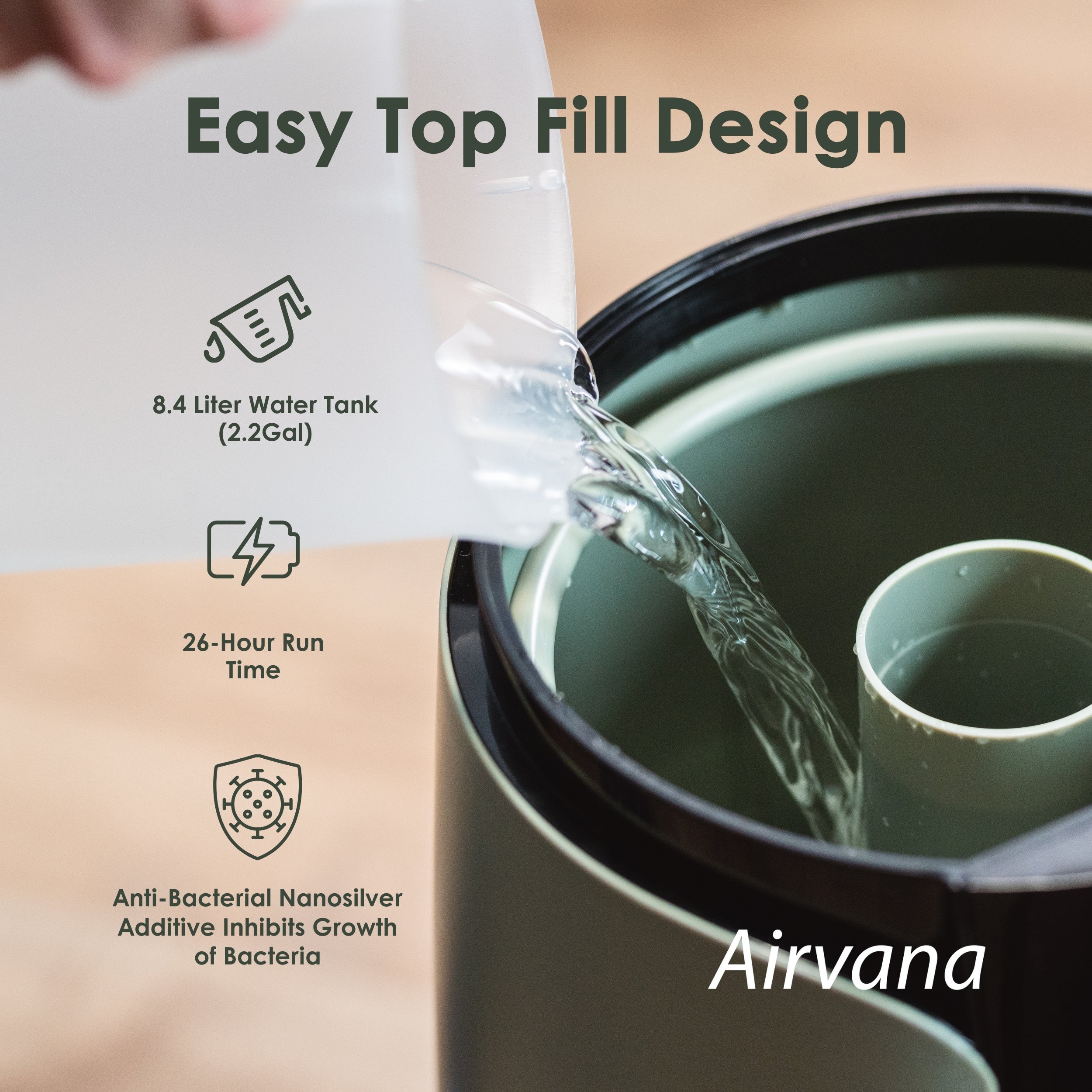 Airvana Aspire 2.25 Gallon Top Fill Digital Humidifier AV200HUM