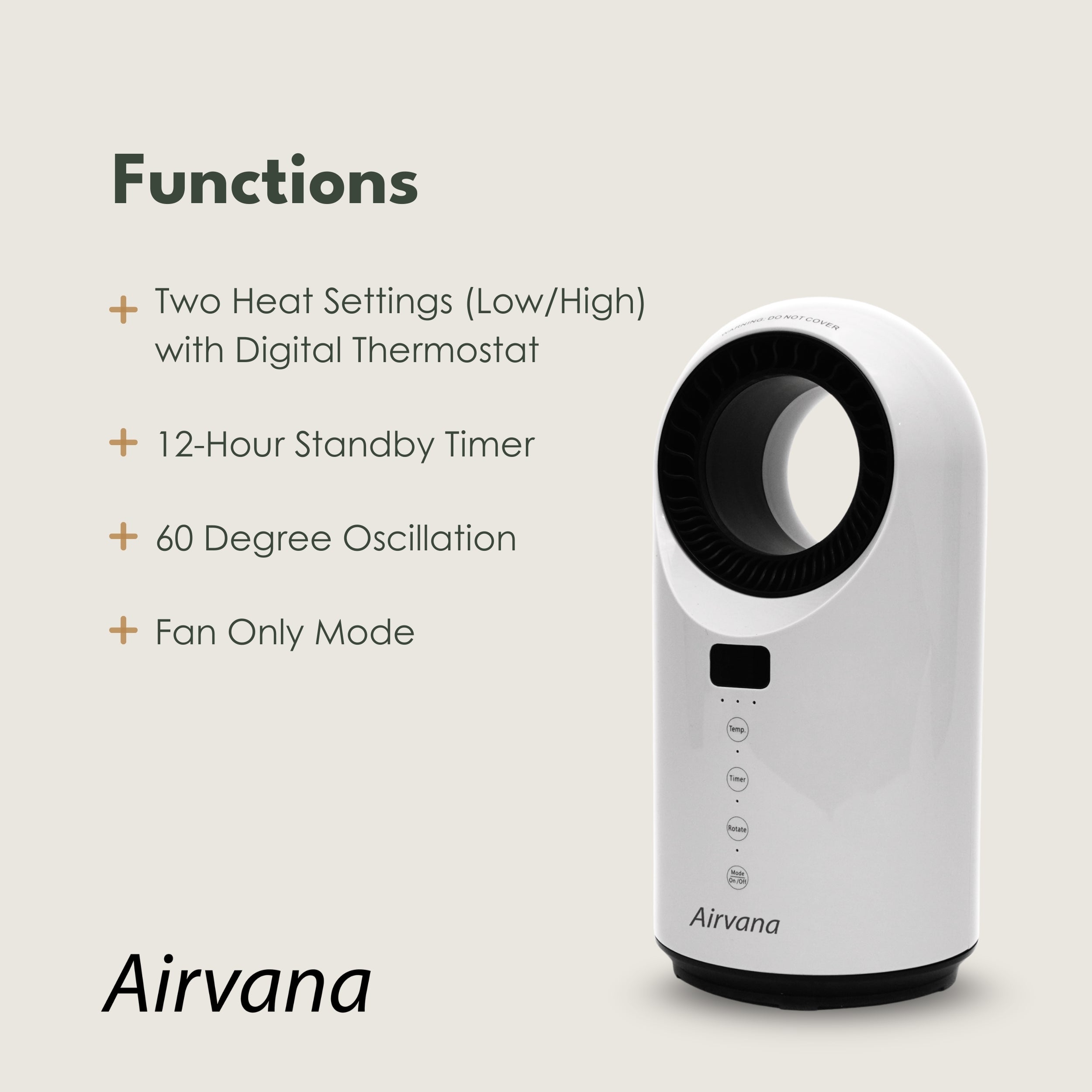 Airvana Turbine Vortex Auto-Duster Heater AV2200HTR