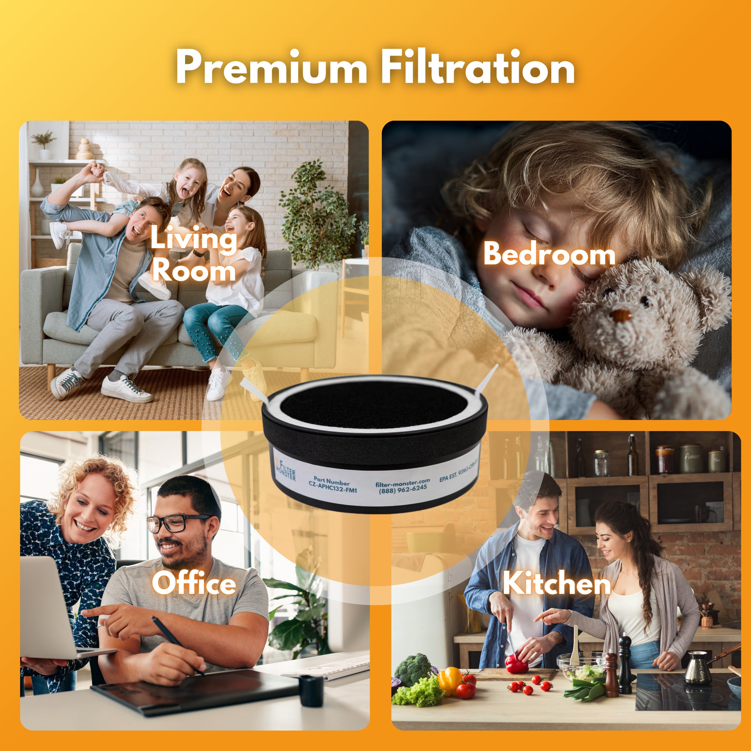 Filter-Monster Replacement 2 Pack for Comfort Zone H13 filters