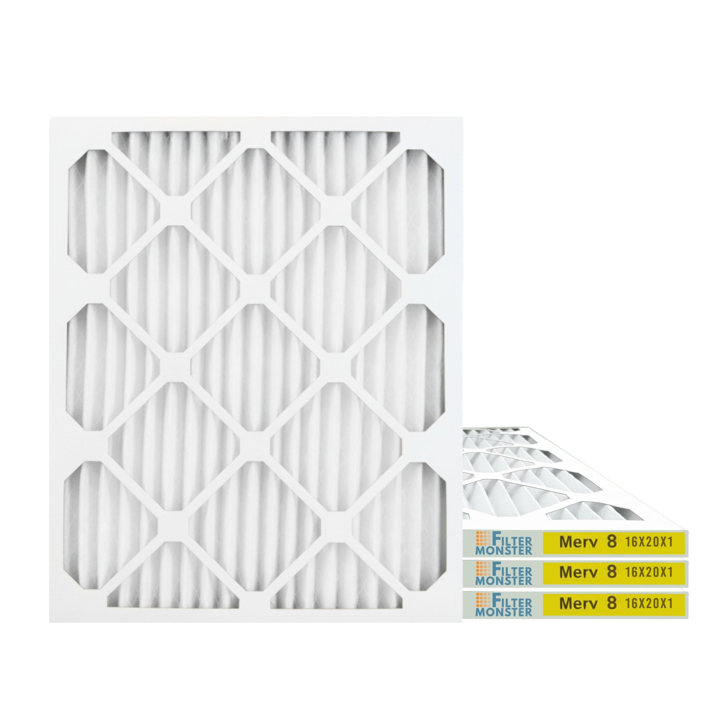 Filter-Monster 1" Pleated HVAC Air Conditioner Furnace Replacement Air Filter MERV 11 / MERV 13 Options, 4 Pack
