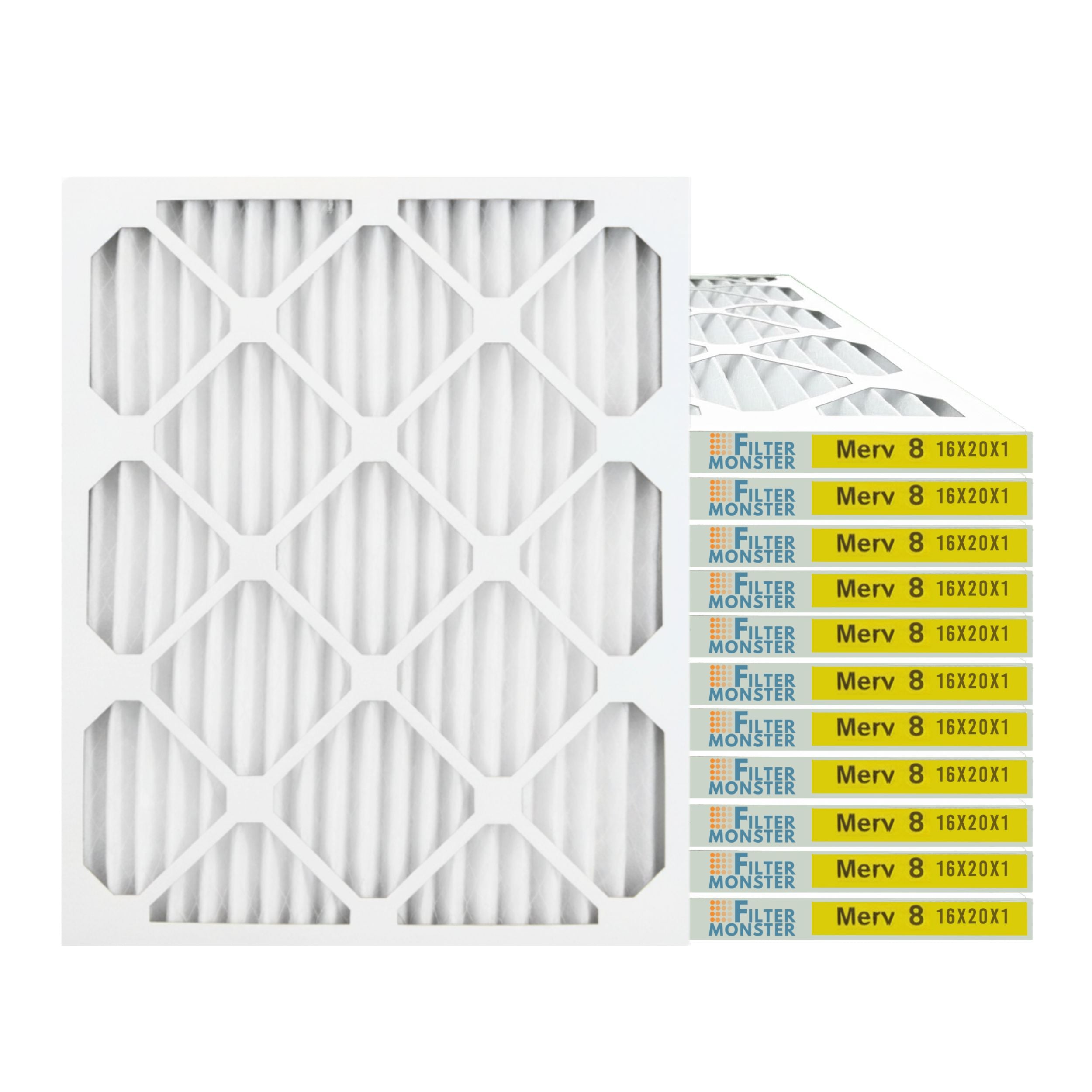 Filter-Monster 1" Pleated HVAC Air Conditioner Furnace Replacement Air Filter MERV 11 / MERV 13 Options, 4 Pack