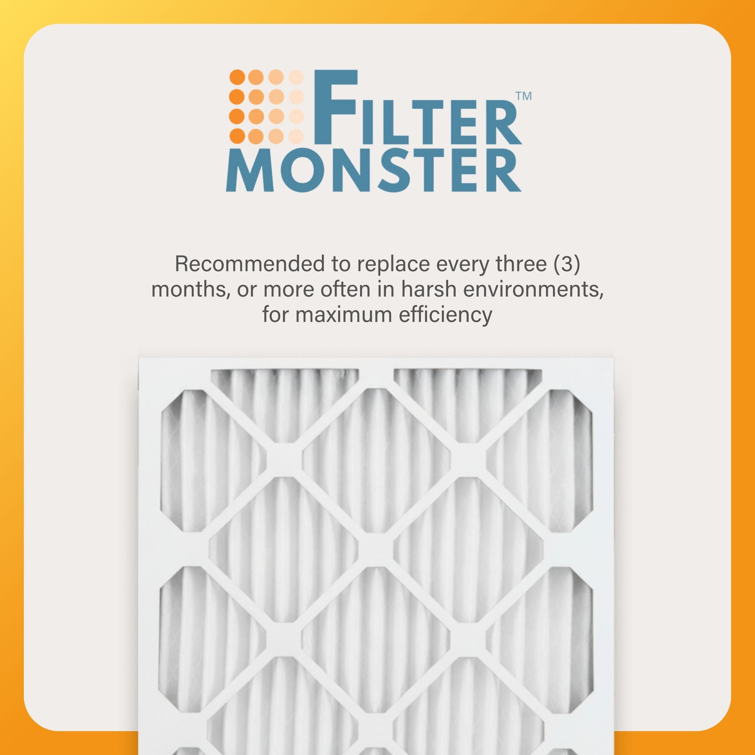 Filter-Monster 1" Pleated HVAC Air Conditioner Furnace Replacement Air Filter MERV 11 / MERV 13 Options, 4 Pack