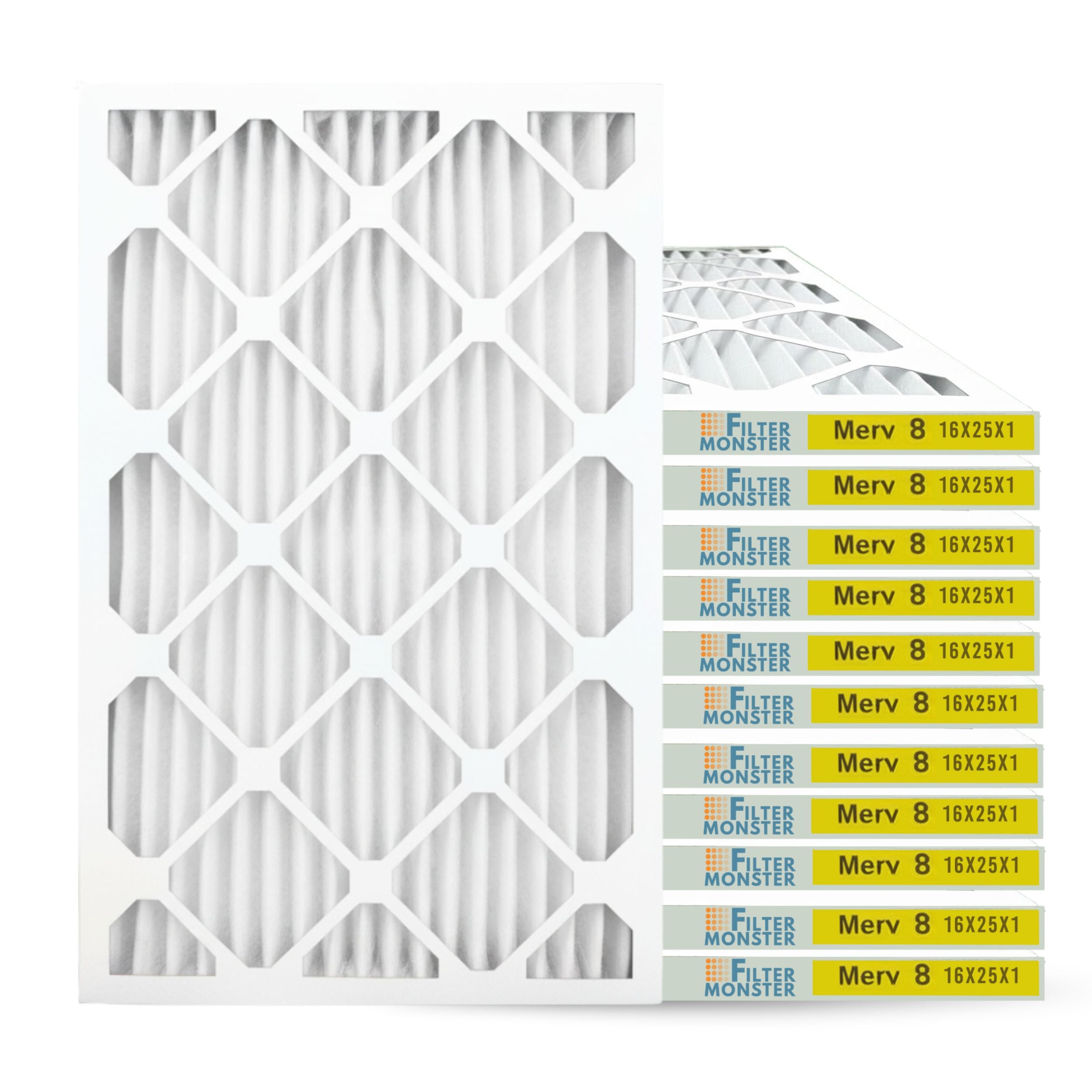 Filter-Monster 1" Pleated HVAC Air Conditioner Furnace Replacement Air Filter MERV 11 / MERV 13 Options, 4 Pack