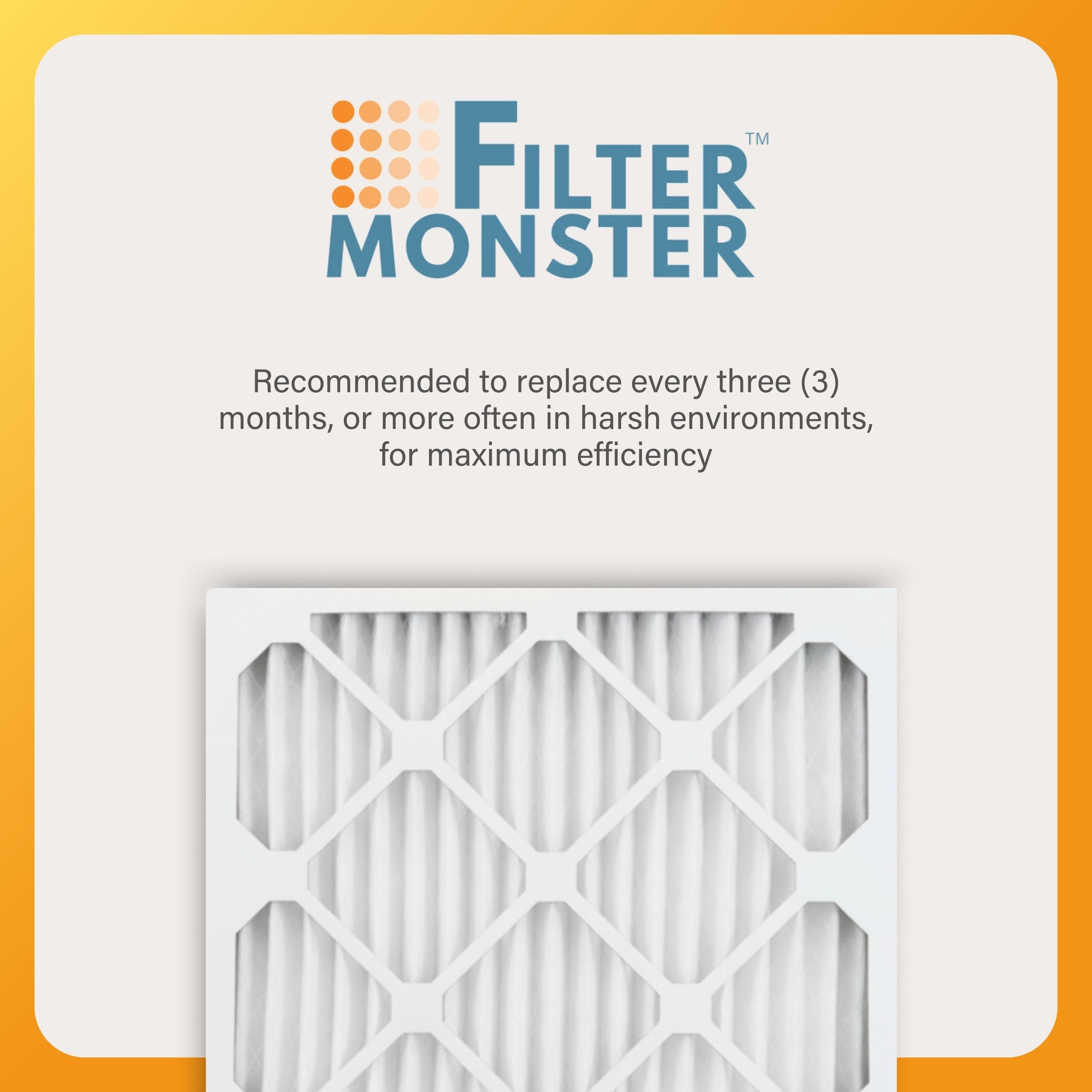 Filter-Monster 1" Pleated HVAC Air Conditioner Furnace Replacement Air Filter MERV 11 / MERV 13 Options, 4 Pack