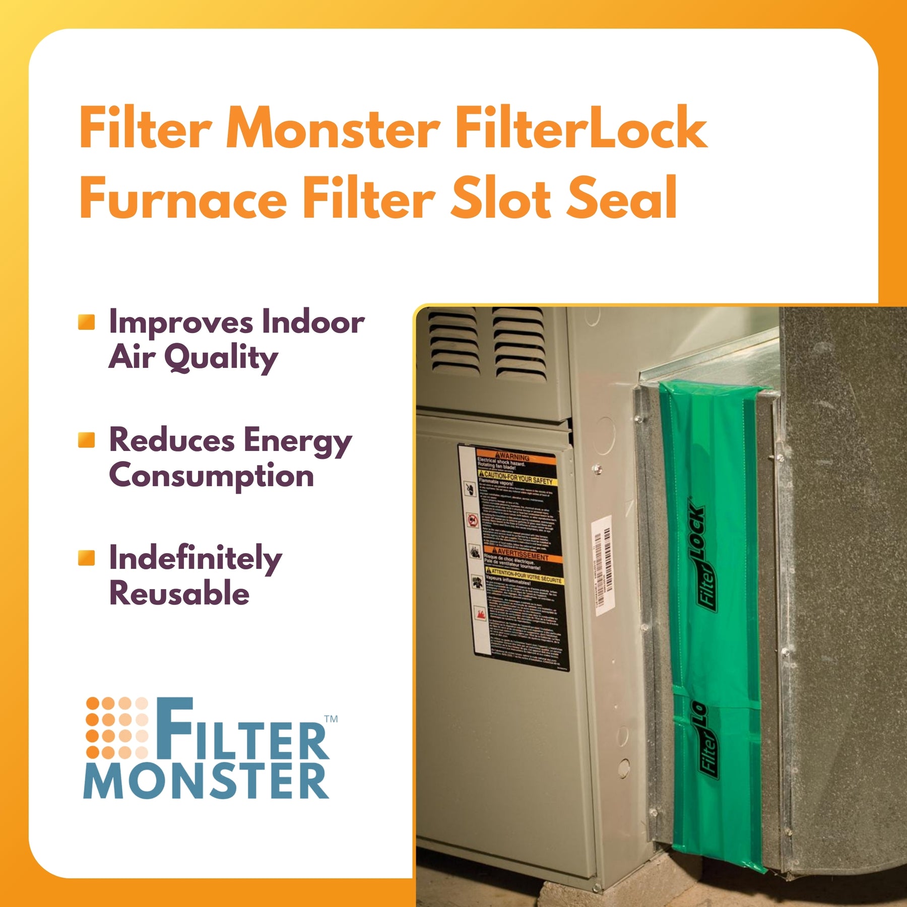 Filter Lock AllergyZone FilterLock Furnace Filter Slot Seal | Filter-Monster