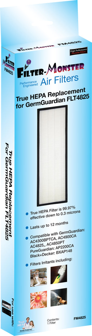 Filter-Monster – Replacement HEPA Filter with Carbon Pre-Filter Set, 2 HEPA and 2 Carbon Filter Pack - Compatible with GermGuardian Air Purifier FLT4825 Filter Size B