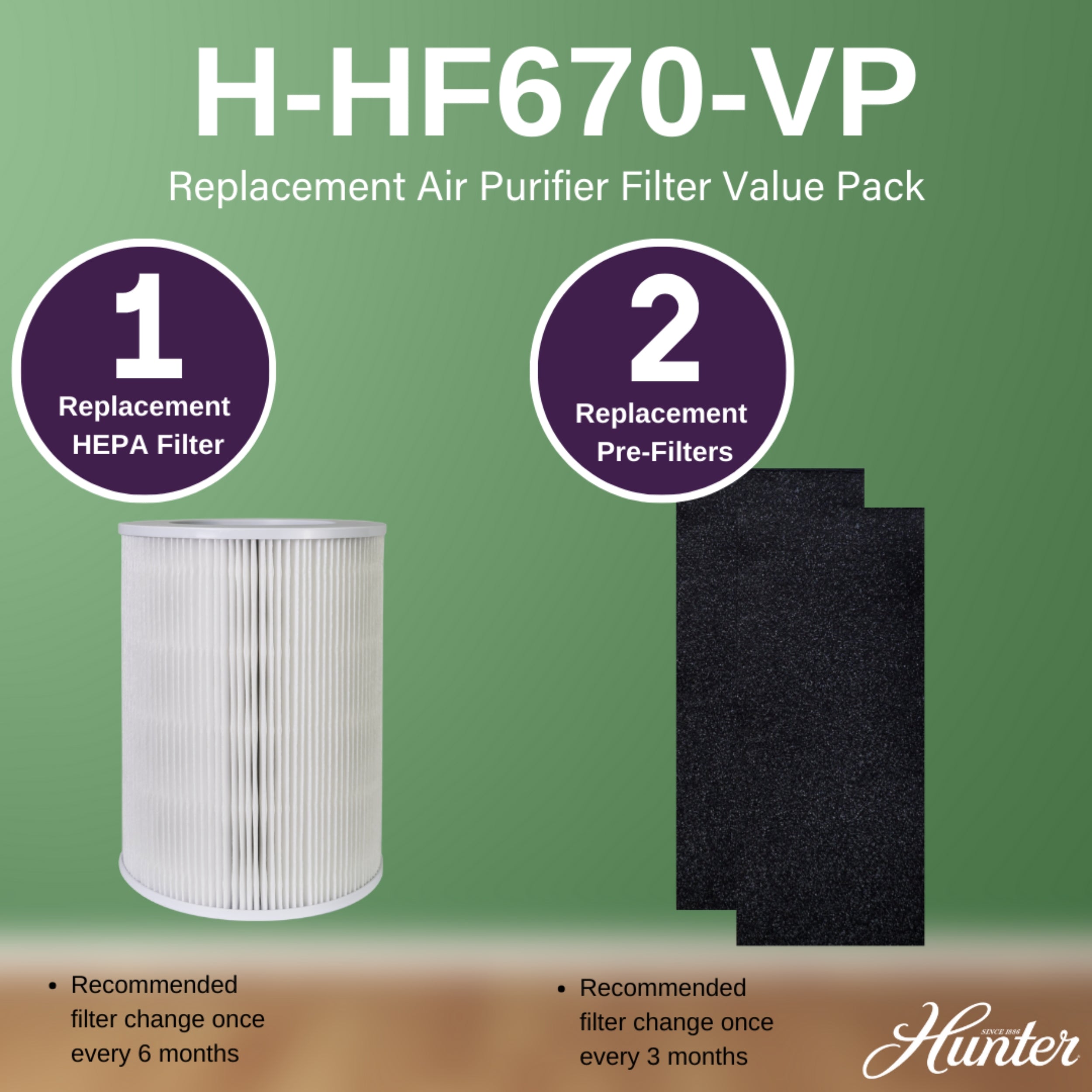 Hunter Replacement Air Purifier Filter Value Pack H-HF670-VP