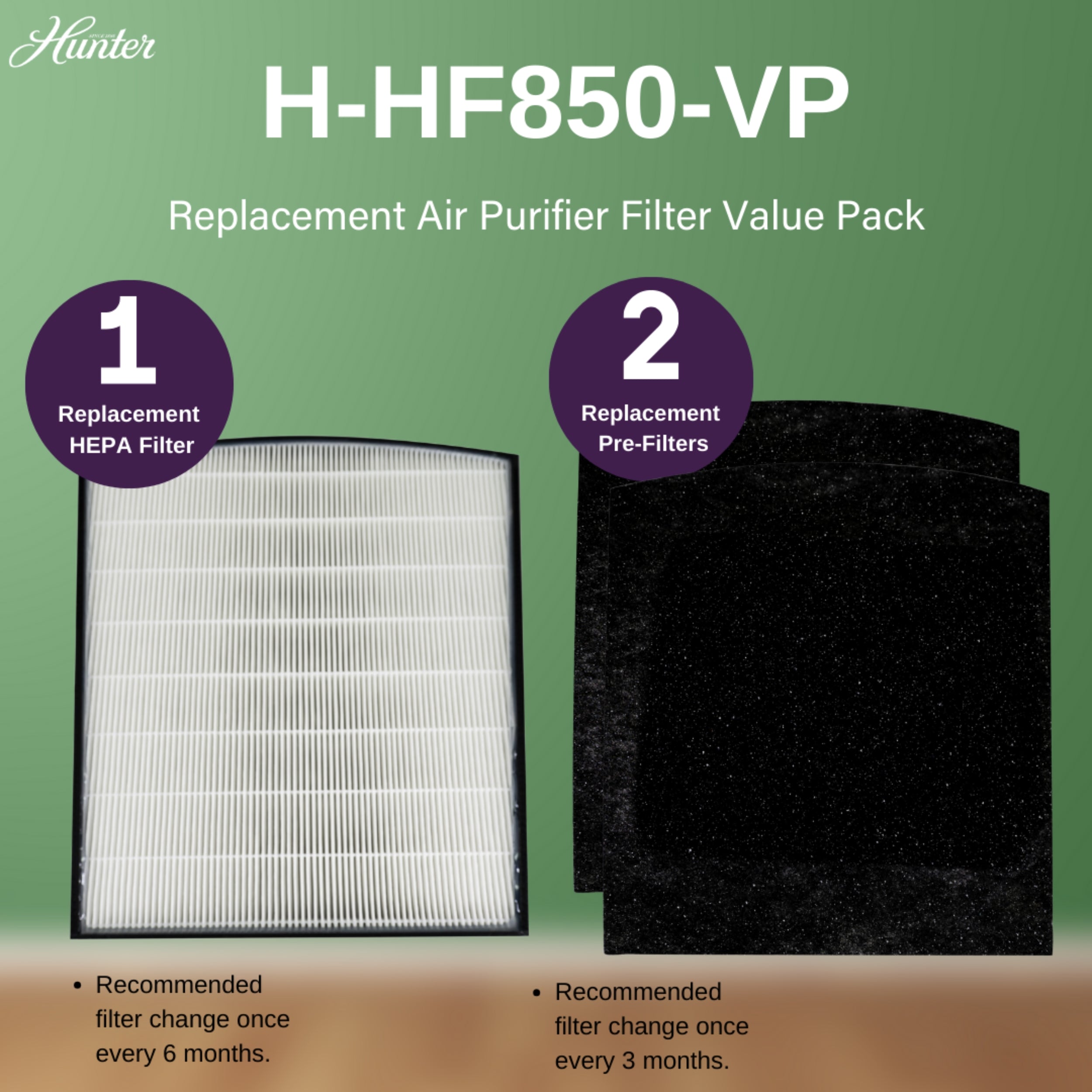 Hunter Replacement Air Purifier Filter Value Pack H-HF850-VP