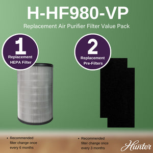 Hunter H-HF980-VP Replacement Air Purifier Filter Value Pack