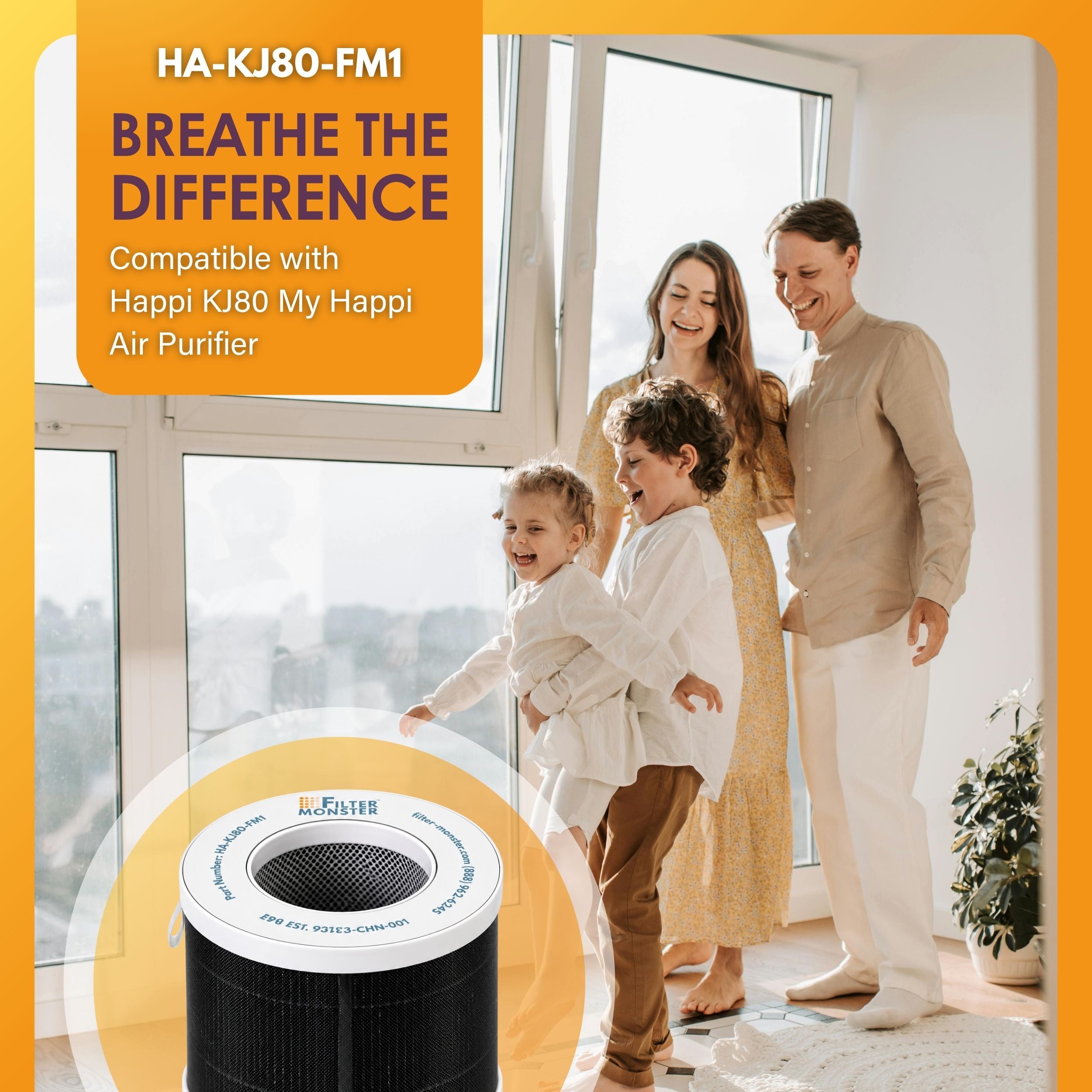 Filter-Monster Replacement Filter for Happi KJ80 Purifier
