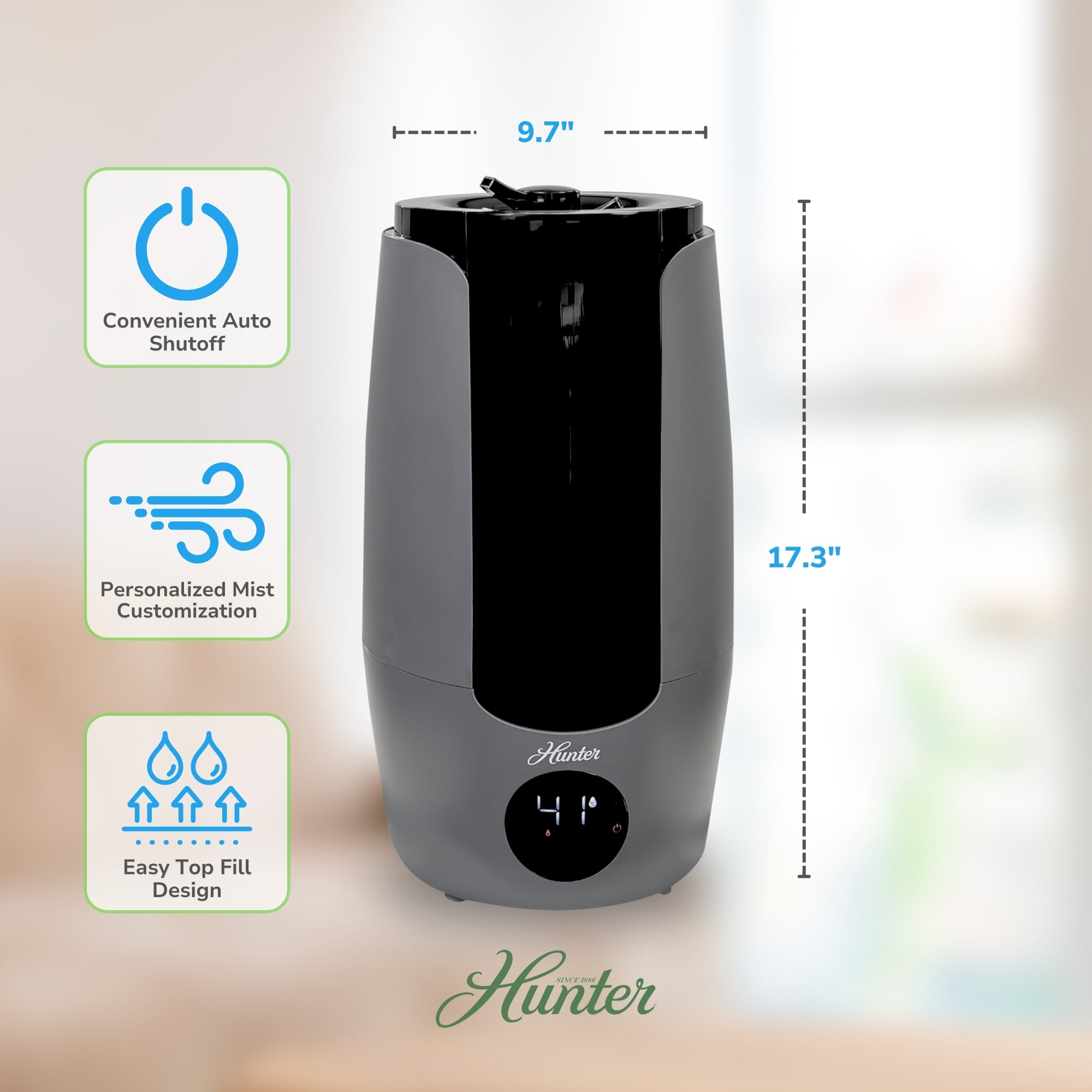 Hunter Aspire Ultrasonic 2.25 Gal Cool Mist Humidifier HHU400