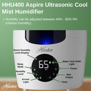 HHU400 Aspire Ultrasonic Cool Mist Humidifier