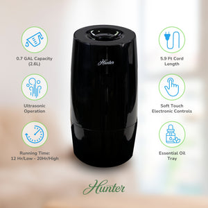 HHU425 Hunter Aspire 0.7 Gal Ultrasonic Cool Mist Humidifier