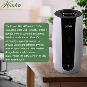 HHU425 Hunter Aspire 0.7 Gal Ultrasonic Cool Mist Humidifier