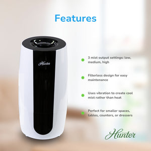 HHU425 Hunter Aspire 0.7 Gal Ultrasonic Cool Mist Humidifier