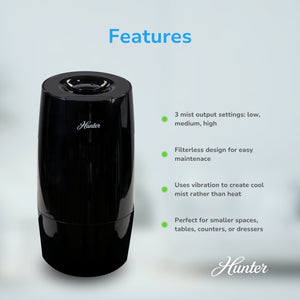 HHU475 Hunter Aspire 0.7 Gal Ultrasonic Cool Mist Humidifier